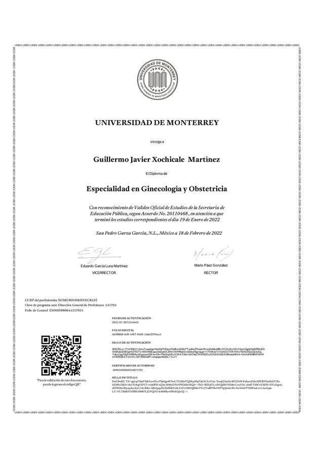 Especialidad en Ginecología y Obstetricia
